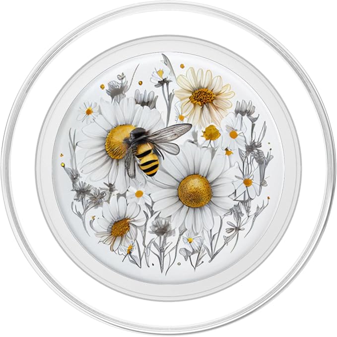 Bee Honeybee Daisy Flowers PopSockets Adhesive PopGrip