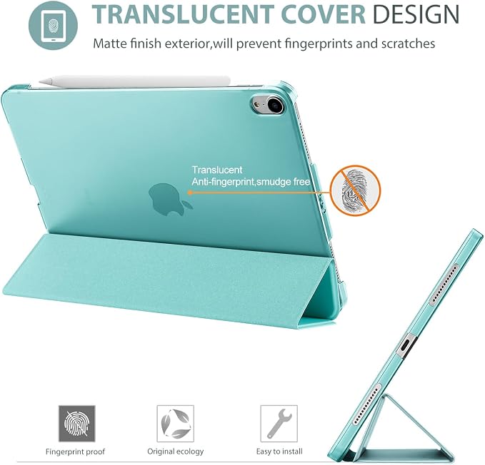 ProCase Smart Case for iPad Air 11-inch M4/M3/M2 &amp Air 10.9 5th/4th Gen | Hard Back Cover with Auto Sleep/Wake Slim Lightweight Case for iPad Air 11 2026/25/24 &amp 10.9 2022/2020-Aqua