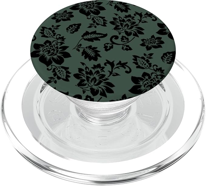 Black Hunter Green Floral PopSockets Adhesive PopGrip