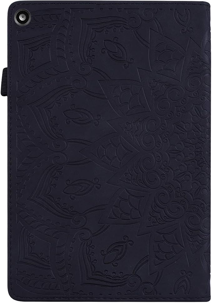 Fire HD 8 Case Slim Folding Stand Auto Wake/Sleep Wallet Case with Cards/Cash Holder for Amazon Fire HD 8(8th/7th/6th Gen 2018/2017/2016 Release)-Black