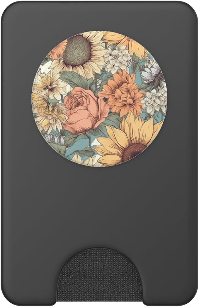 Sunflower Floral Wildflowers Pattern Graphic PopSockets PopGrip for MagSafe