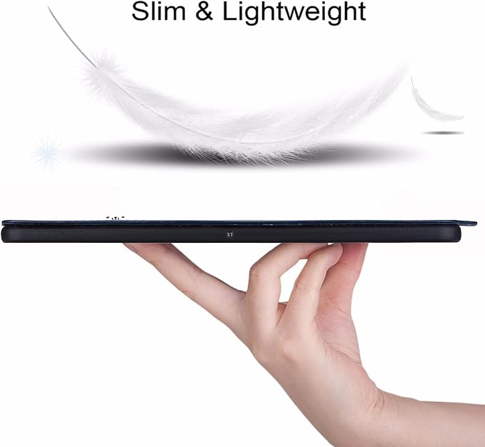 Slim Case for Apple iPad 10th Generation 10.9 Inch 2022 PU Leather Lightweight Hand Strap Stand Feature Drop Protection Back Cover for iPad 10th Gen 10.9 Black