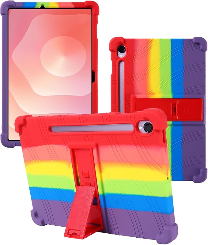 Case for Samsung Galaxy Tab S11 Tablet 11 inchWUNIAK Shock Proof Lightweight Stand Rubber Shell Protective CoverKids Friendly Soft Silicone Adjustable Stand CoverBlue