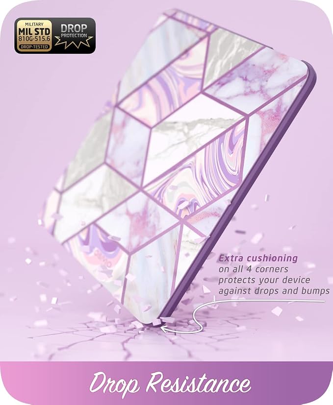 i-Blason for iPad mini 7 Case iPad mini 6 Case 8.3 inch Marble | Built-in Screen Protector Auto Sleep/Wake Pencil Holder Trifold Stand Full-Body Protection