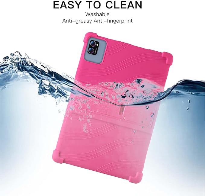 Case for LECTRUS T30W Android 15 Tablet 10 inchSoft Silicone Protector CoverKids FriendlyAdjustable Stand Tablet Cover4 Corners Thicken ShockproofPink
