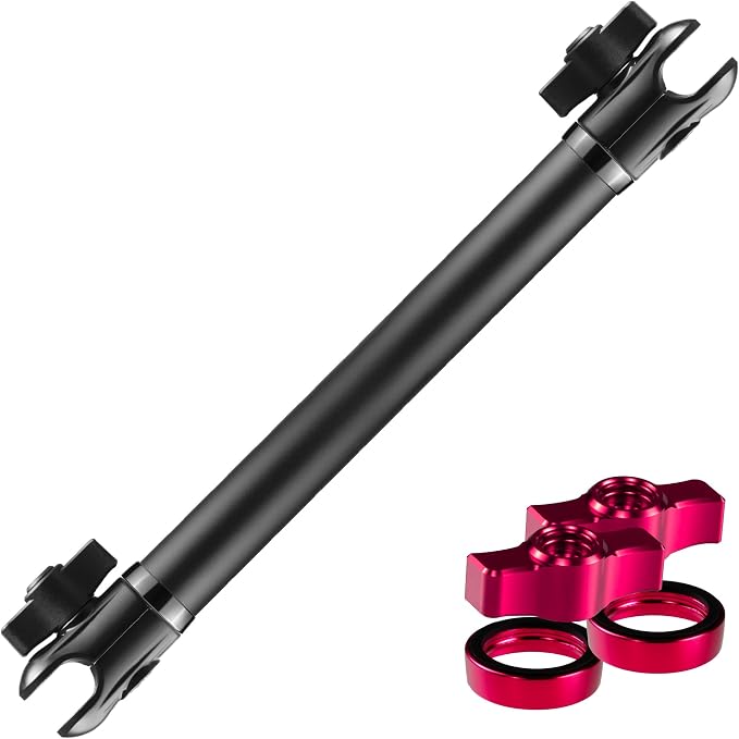 Tackform 10 Long 20mm Ball and Socket Arm DuraLock 20 Series Aluminum Tube Arm | Dual 20mm Sockets and Optional Anti-Theft Knobs | Black