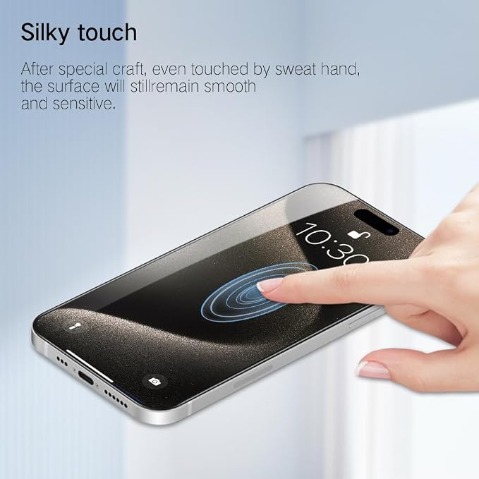 PERFECTSIGHT Privacy Screen Protector for iPhone 15 Pro Max 6.7 Inch Anti Spy HD Clear Bubble Free Tempered Glass Case Friendly 5X Stronger