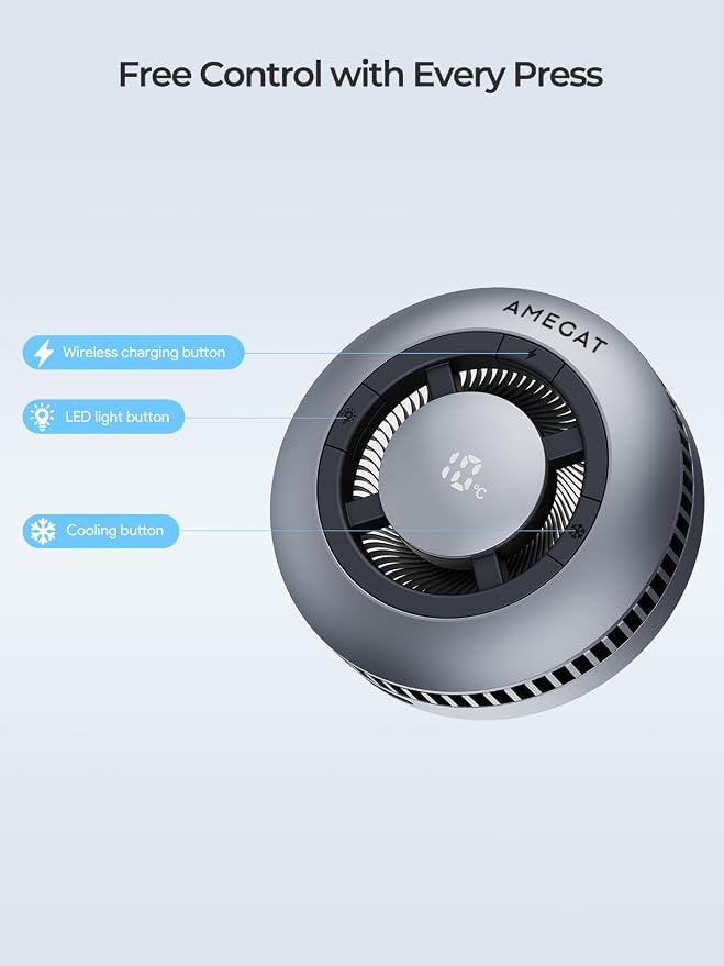 Wireless Charging Pad Qi2 Certified Charger 15W Ultra-Fast Charging with Cooling System Phone Cooler for Gaming Compatible with MagSafe Magnetic Charger for iPhone 17/16/15/14/13/12 Series