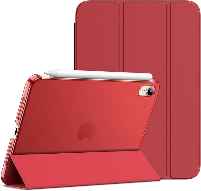 JETech Case Cover for iPad mini A17 Pro/6th Gen (2024/2021) Blue | Slim Translucent Back Design Tri-Fold Stand Auto Wake/Sleep Lightweight Shockproof Protection