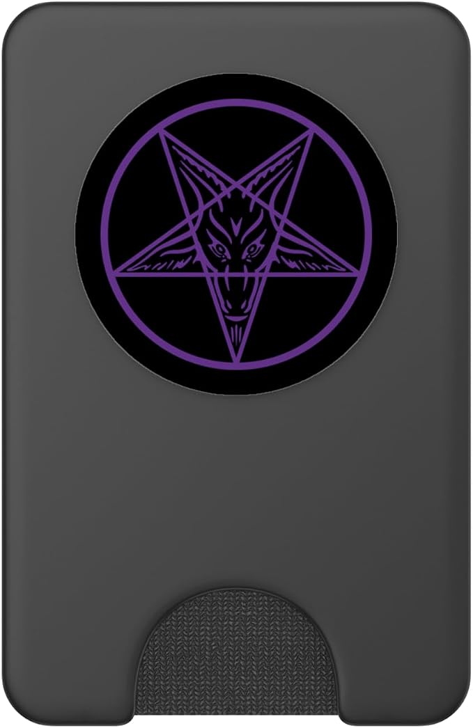 Purple Satanic Pentagram Star Baphomet Devil Hail Satan 666 PopSockets Adhesive PopGrip