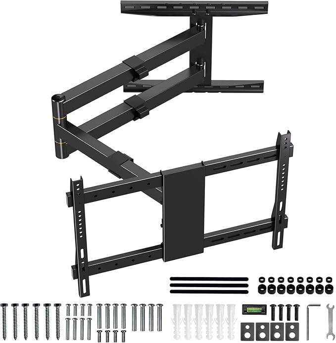 47” Extra Long Arm TV Wall Mount for 37-80 Inch TV, Full Motion Corner TV Mount with Extension Articulating Arm Swivel and Tilt, Max VESA 600x400mm, Fits 16" 18" Studs Up to 99 lbs