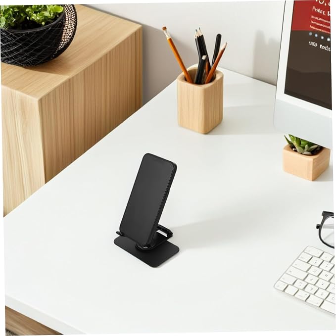 ARTIBETTER Adjustable 360° Rotating Foldable Metal Phone Holder for Desk Portable Smartphone Stand for Office Home and Kitchen Use