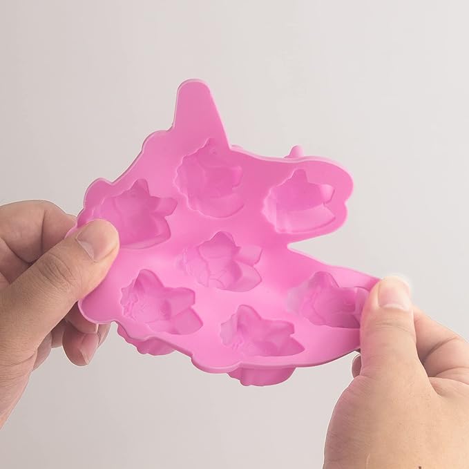Vpqnee 3 Pack Medium Size 7 Cavities Unicorn Silicone Chocolate Mold for Making Unicorn Shape Gummy, Candy, Chocolate, Ice Cube, Jelly, Mousse, Small Cake