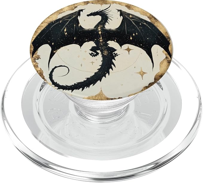 Book Dragon Librarian Mythical Creature Flame Wyvern Fantasy PopSockets PopGrip for MagSafe