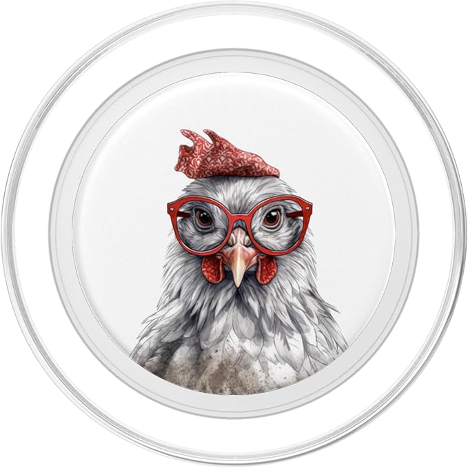 Funny Chicken Hen Wearing Sunglasses Farmer Chicken Lover PopSockets PopGrip for MagSafe