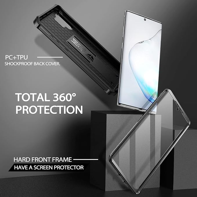 Dexnor for Samsung Galaxy Note 10+ Plus Case [Built in Screen Protector and Kickstand] Heavy Duty Military Grade Protection Shockproof Protective Cover for Samsung Galaxy Note 10 Plus (Army Green)