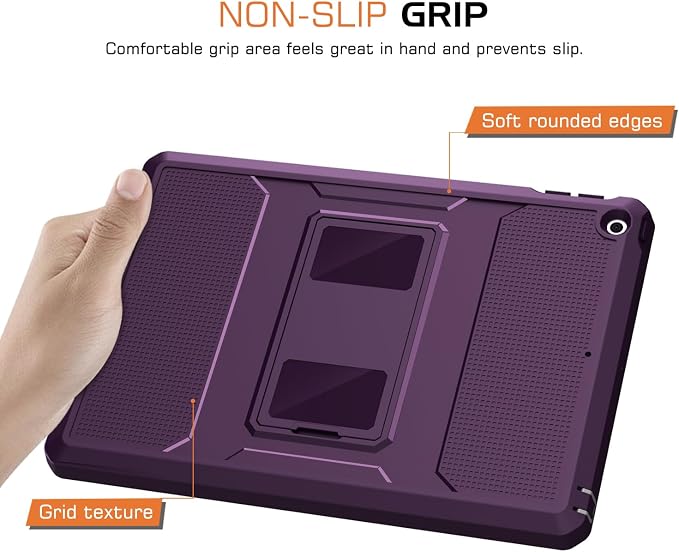 MoKo Shockproof Case Fit 2018/2017 iPad 9.7 6th/5th Generation Black | Heavy Duty Shockproof Full Body Rugged Hybrid Cover with Built-in Screen Protector for Apple iPad 9.7 Inch 2018/2017