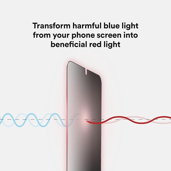 BodyGuardz Red Light Converter Screen Protector – Passive Red Light Therapy for Face - Promotes Better Sleep Healthier Skin Reduced Eye Strain – 9H Tempered Glass Easy Install (Galaxy S26)