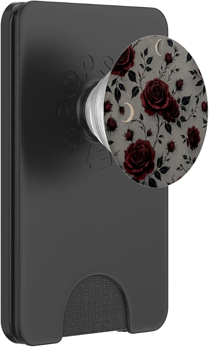 Dark Red Rose Floral Pattern PopSockets Adhesive PopGrip