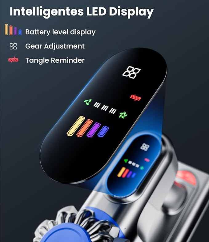KARDV Cordless Vacuum Cleaner, 500W/40Kpa Vacuum Cleaners for Home, 60Mins Stick Vacuum with LED Display, Anti-Tangle & Wall Mount Charging, 8 in 1 Lightweight Vacuum for Hard Floors Carpet Pet Hair