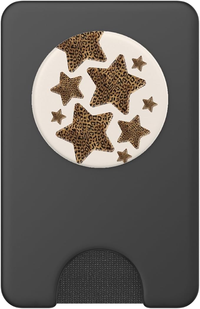 Cute Aesthetic Stars Cheetah Pattern Leopard Print Girly Y2k PopSockets Adhesive PopGrip