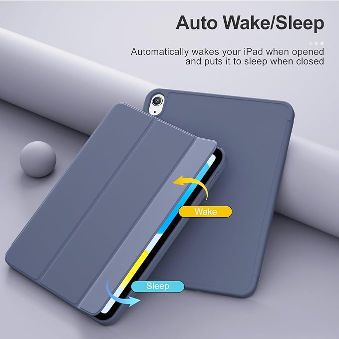 for iPad (A16) 11th Generation Case 11 Inch 2025 Black | for iPad 10th Generation Case 10.9 Inch 2022 with Pencil Holder Smart Trifold Stand Slim Protective Cover Auto Wake/Sleep