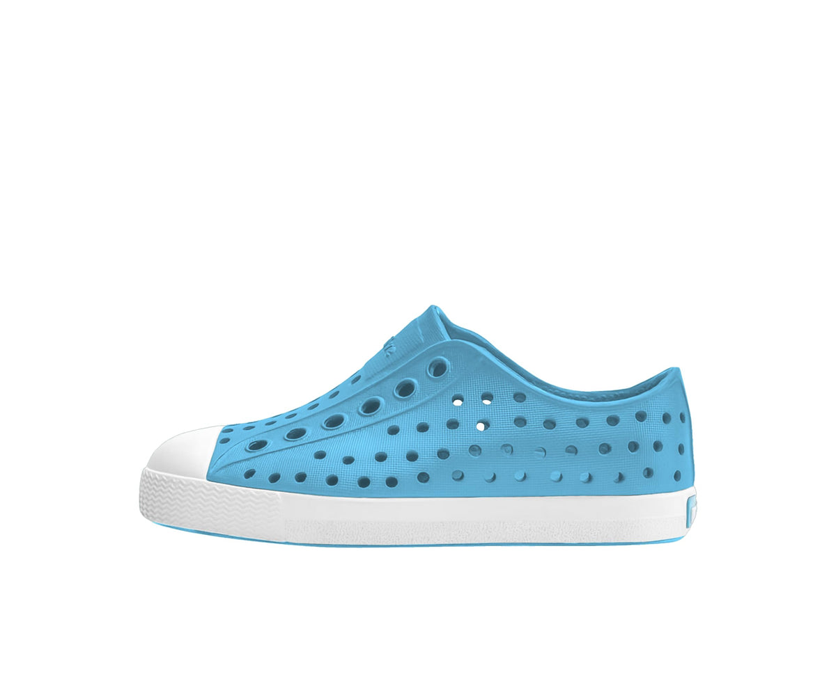 Native Shoes Unisex-Kids Jefferson Sneakers, Aquarius Blue/Shell White, 1 Little Kid