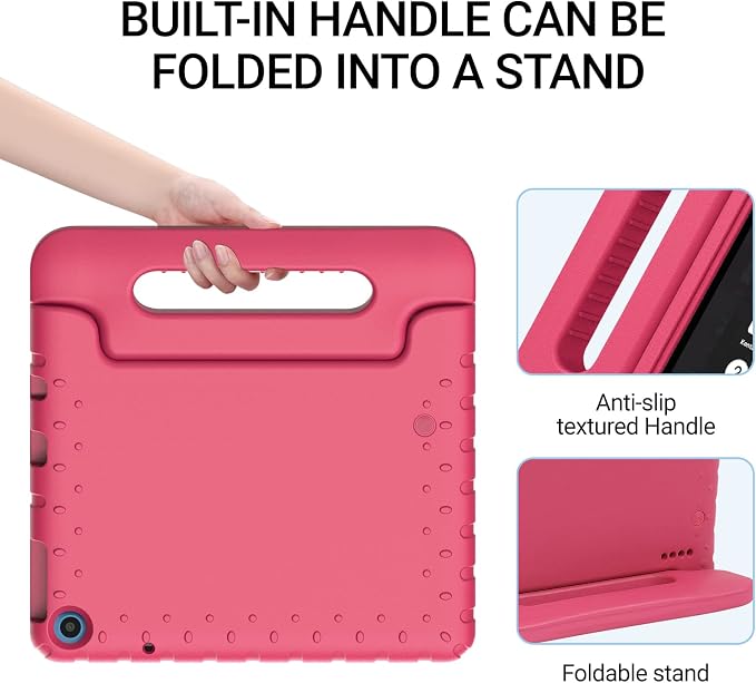 Kids Case for Onn 10.1 Tablet 2024 Gen 4(Model:100135925) ShockproofBlack | Lightweight EVA Foam Foldable Handle Stand Precise Cutouts Kid-Friendly For Daily Use