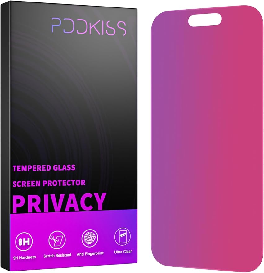 PDDKISS Compatible for iPhone 12/12 Pro Privacy Screen Protector | Pink Gradient Anti Spy Anti Blue Light HD 6.1 Inch Tempered Glass Easy Installation