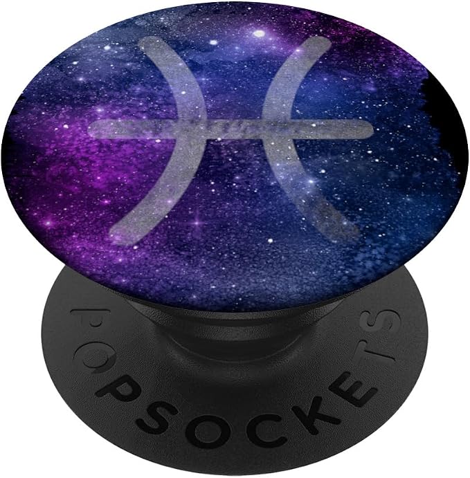 Pisces Galaxy Stars Horoscope Sign Purple Blue Black PopSockets Standard PopGrip