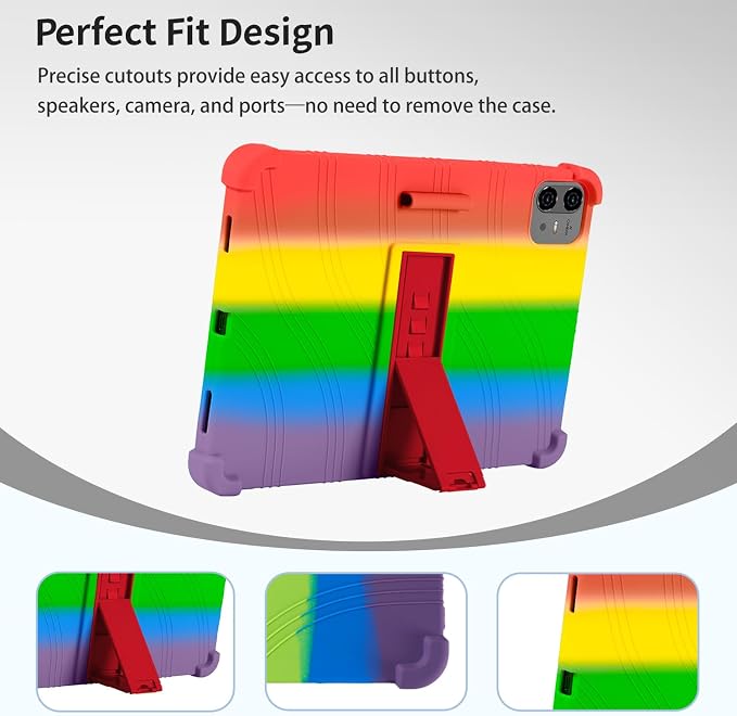Case for TECLAST Artpad Pro 12.7-Inch Tablet – Shockproof Silicone Protective Cover with Kickstand Drop-Resistant Business Style (Black)