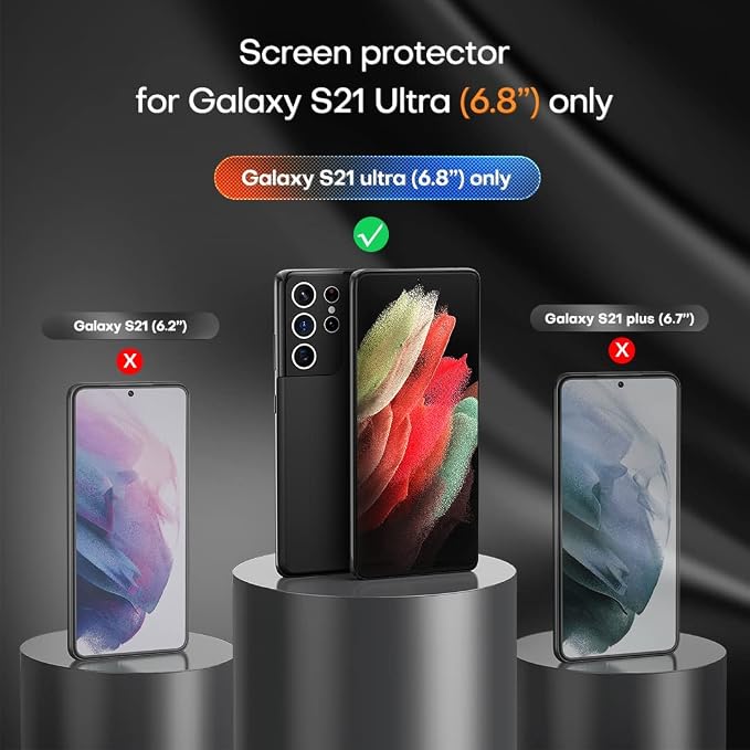 TAURI [Designed for Samsung Galaxy S21 Ultra 5G 2 Pack Flexible TPU Screen Protector + Camera Lens Protector Support Fingerprint Unlock Easy Installation Bubble Free]