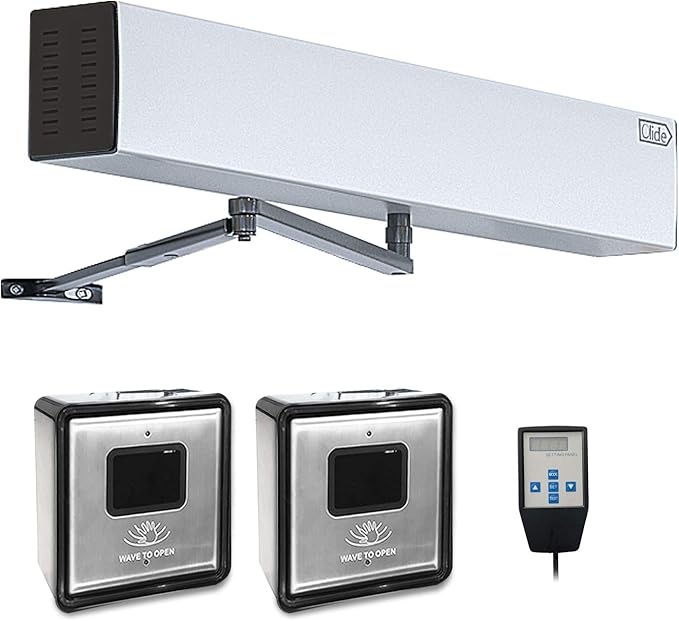 Olideauto Olide-120B Touchless Automatic Door Opener Wave Sensor Switch to Activate Door with 2pcs Wired Wave Sensor Switches Olide-513