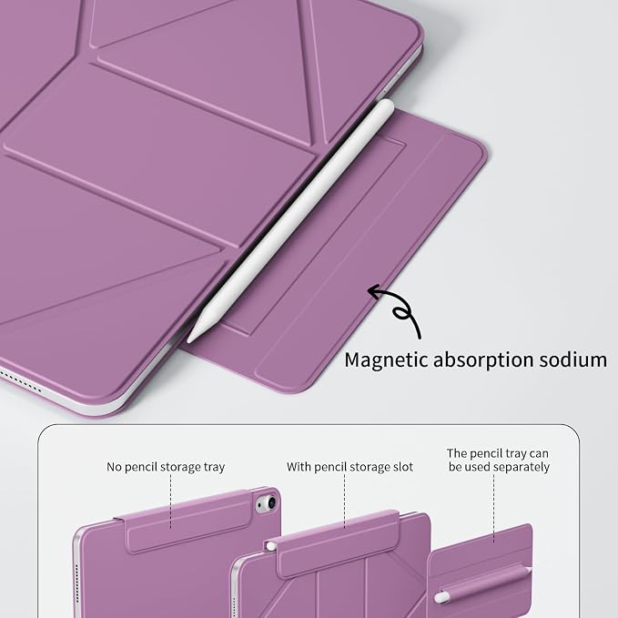 Dynamic Folio Magnetic Case for iPad A16 11th/10th Gen 11/10.9 inch | Removable Cover with 20+ Multi-Angle Stand Strong Attachment| Detachable Clasp| Ultra Thin| Auto Wake/Sleep Black
