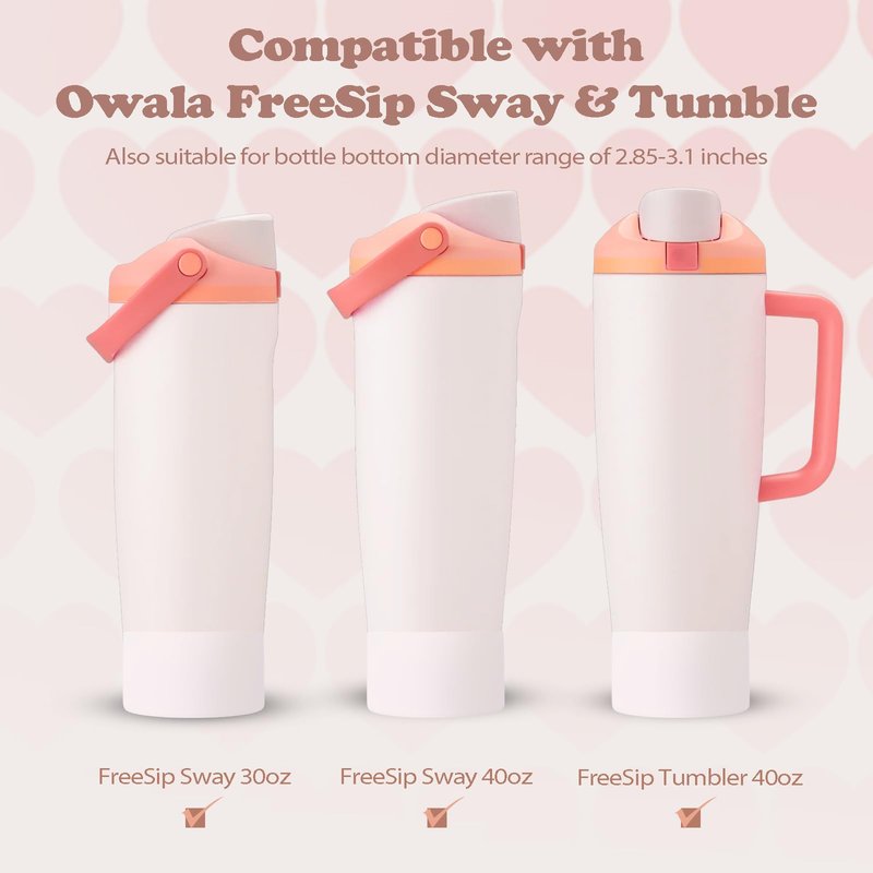 Kaitiaki 2PCS Silicone Boots for Owala 30oz & 40oz FreeSip Sway Bottles & Tumblers – Non-Slip, Scratch-Resistant, Stability Enhancer for Owala Accessories (Classic Pink)