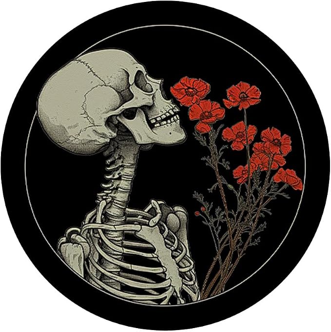 Skull Floral Gothic Flowers Bouquet Dark Wildflowers Art PopSockets Adhesive PopGrip