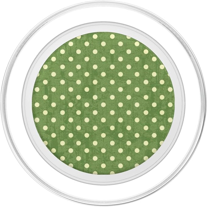Green and Cream Polka Dot Pattern PopSockets PopGrip for MagSafe