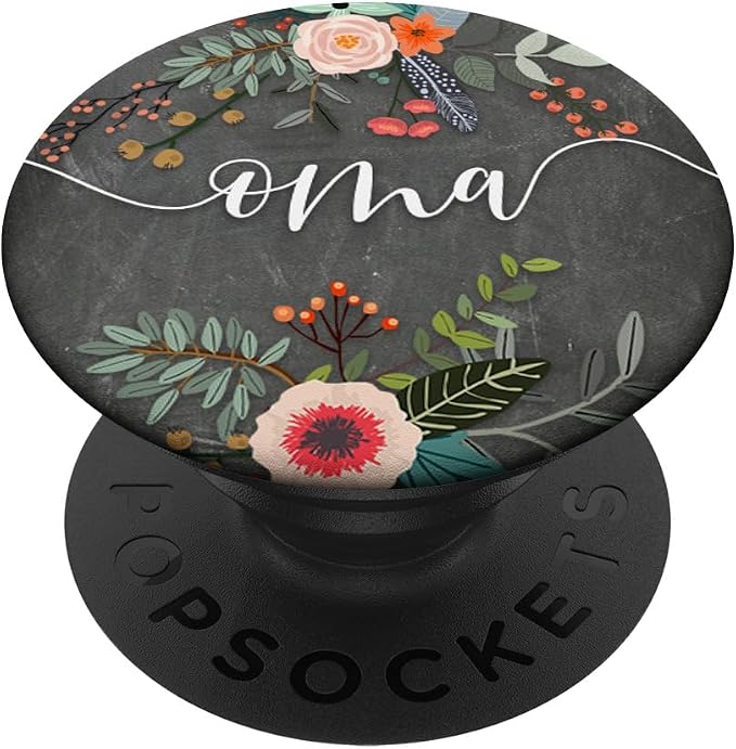 Oma - Cute Floral Mother's Day Gifts for Grandma PopSockets PopGrip: Swappable Grip for Phones &amp Tablets PopSockets Standard PopGrip