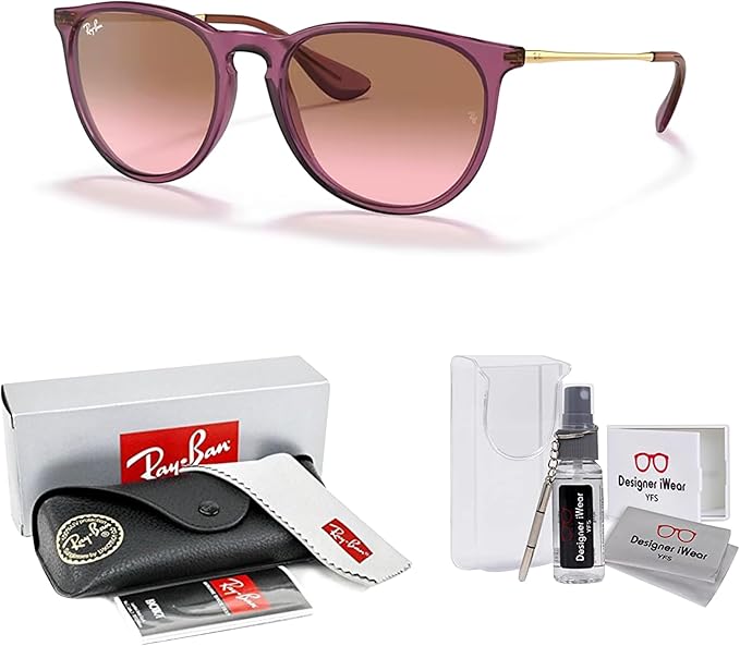 Ray-Ban RB4171 ERIKA Round Sunglasses For Women +BUNDLE with ACCESSORY EYEWEAR KIT