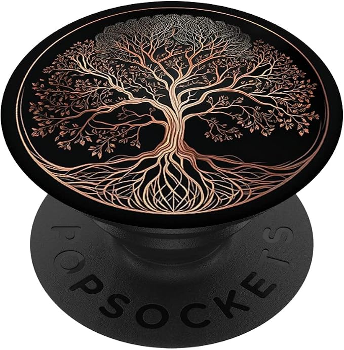 Tree of Life Yoga Leaves Spiritual Symbol Nature Rose PopSockets Adhesive PopGrip
