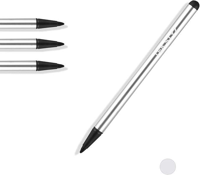 Pro Capacitive Resistive Stylus Universal 2 in 1 Compatible with Samsung Galaxy S22/S21/Ultra/S21+/Fe 5G/ High Sensitivity &amp Precision Full Size 3 Pack! (Silver)