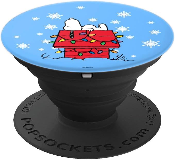 Peanuts Holiday Snoopy Dog House Lights PopSockets Adhesive PopGrip