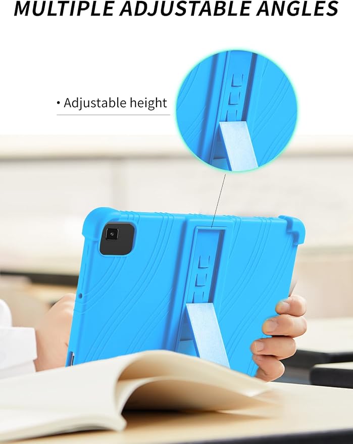 Case for YLEEBG TAB10 10 inch Android 14 TabletsWUNIAK Hollow Back DesignHeat Dissipation Shockproof Lightweight Adjustable Kickstand Silicone Shell&ampKids Friendly Soft CaseBlack