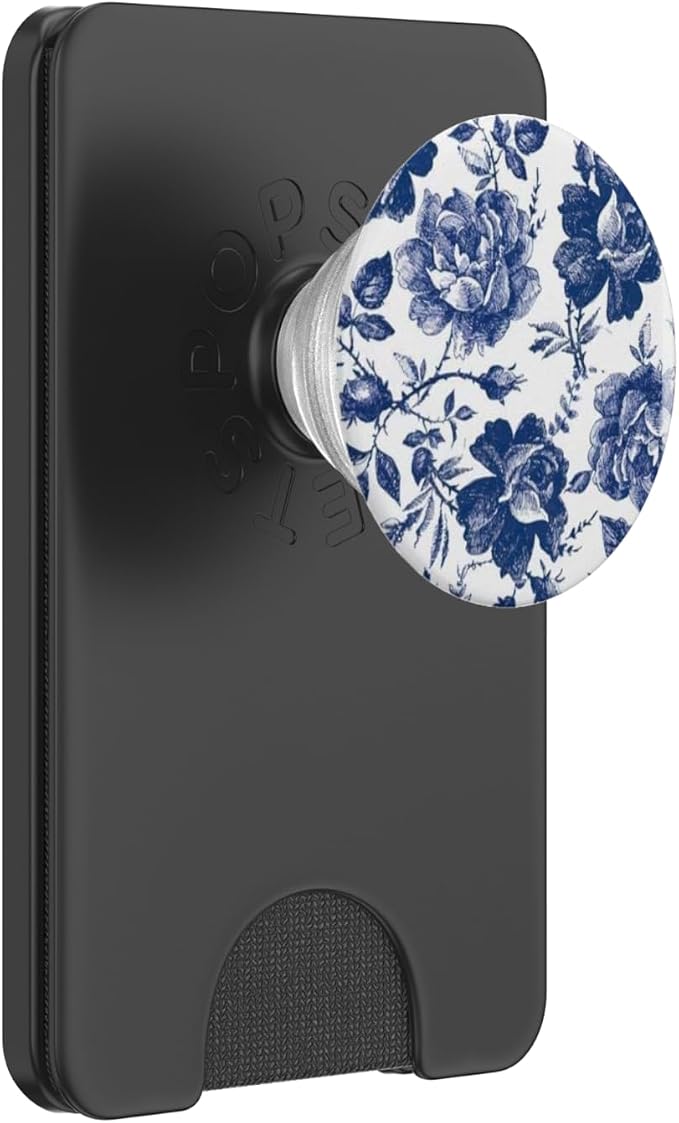 BLUE &amp WHITE ROSE PopSockets Adhesive PopGrip