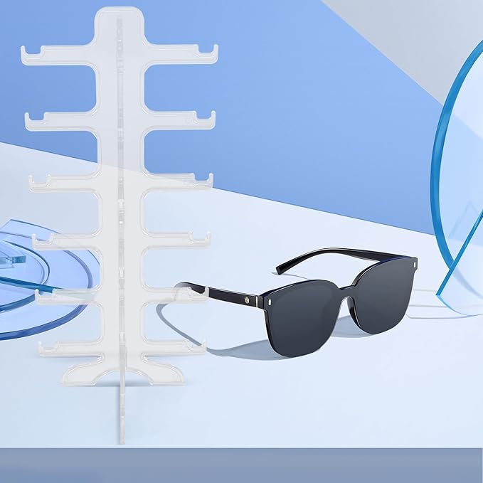 IMIKEYA Sunglasses Display Rack 6-Layer Eyewear Organizer Stand Plastic Glasses Storage Holder for Home and Office Tabletop Eyeglass Holder