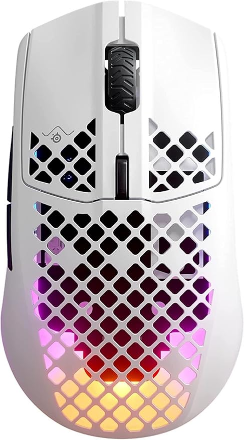 SteelSeries Aerox 3 Wireless - Super Light Gaming Mouse, 18,000 CPI TrueMove Air Optical Sensor, Bluetooth Cordless/Wireless PC Gaming Mice for Computer and Laptop, Water Resistant, Snow (Renewed)