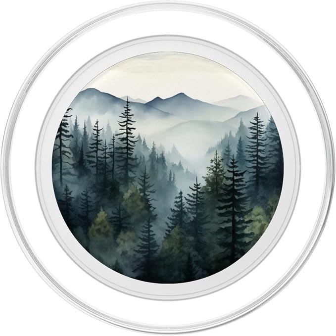 Foggy Forest Pine Tree Woods Green Nature Outdoor Explore PopSockets PopGrip for MagSafe