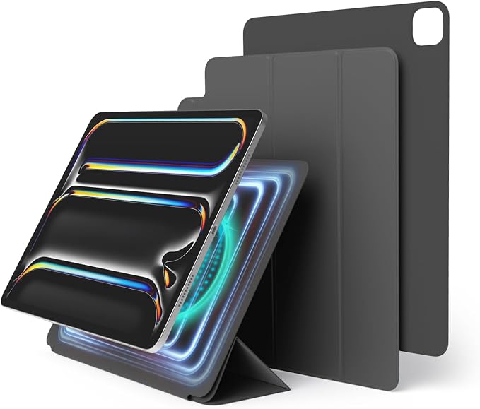 elago Magnetic Folio Case for iPad Pro 13-inch (M5 M4) | Back Plate can be Attached to Metal Materials Magnetic Back Plate Wake/Sleep Compatible with Apple Pencil 2 [Blue]