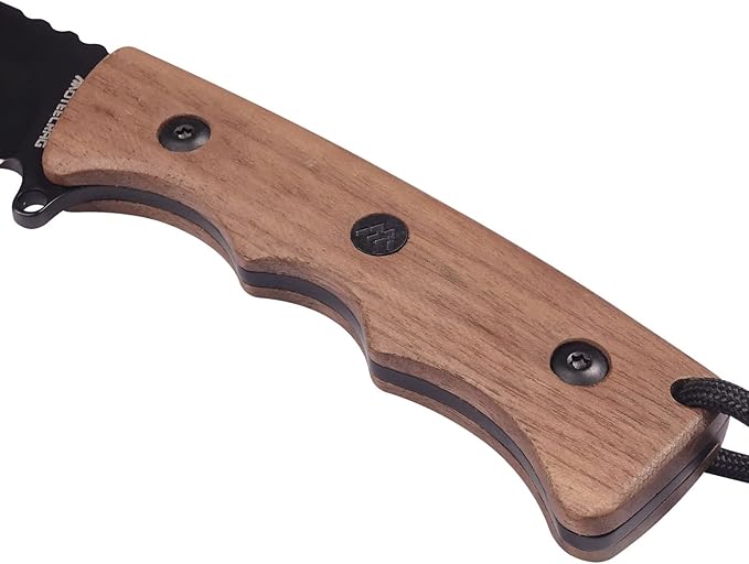 Fixed Blade Knife with Sheath, Wood Handle Full Tang Bushcraft and Camping Knife for Outdoor, Gift for Husband, Father, Friend