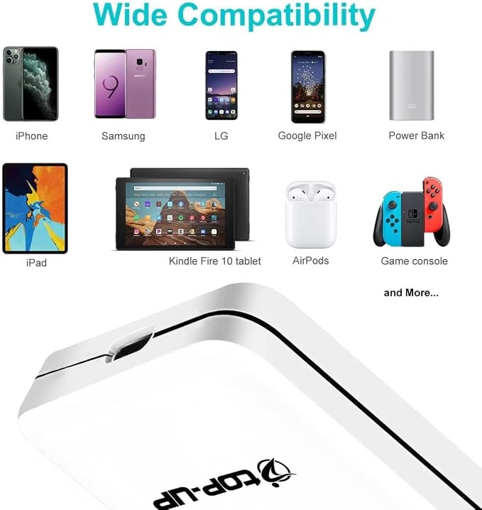 TOP-UP Flat USB Wall Charger 18W PD – Ultra Slim Dual Port USB-C &amp USB-A Fast Charging Adapter for iPhone 17/16/15/14/13/12 Pro Max/Air iPad AirPods Samsung Galaxy S24/S23 Google Pixel More